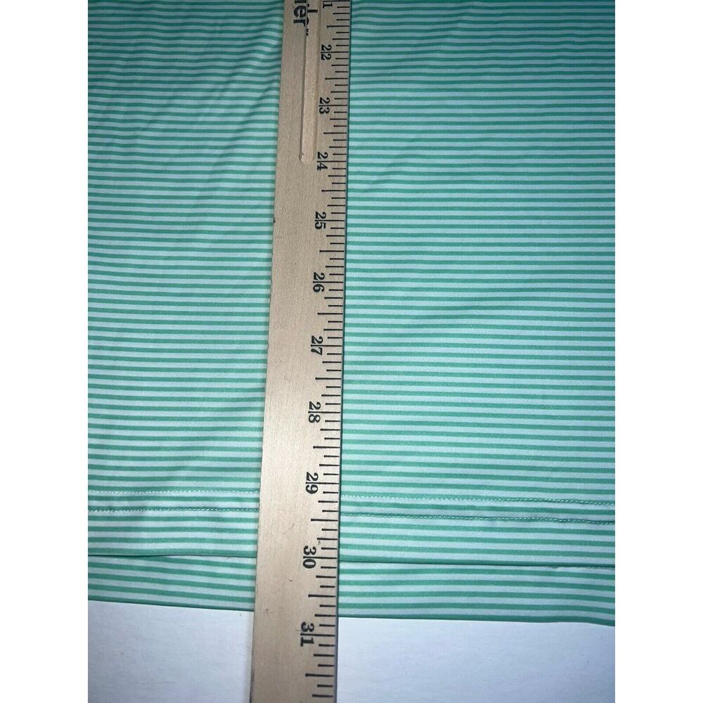 Straight Down Polo Shirt Men Size XXL Green Striped Performance Golf Embroidered - Picture 12 of 16